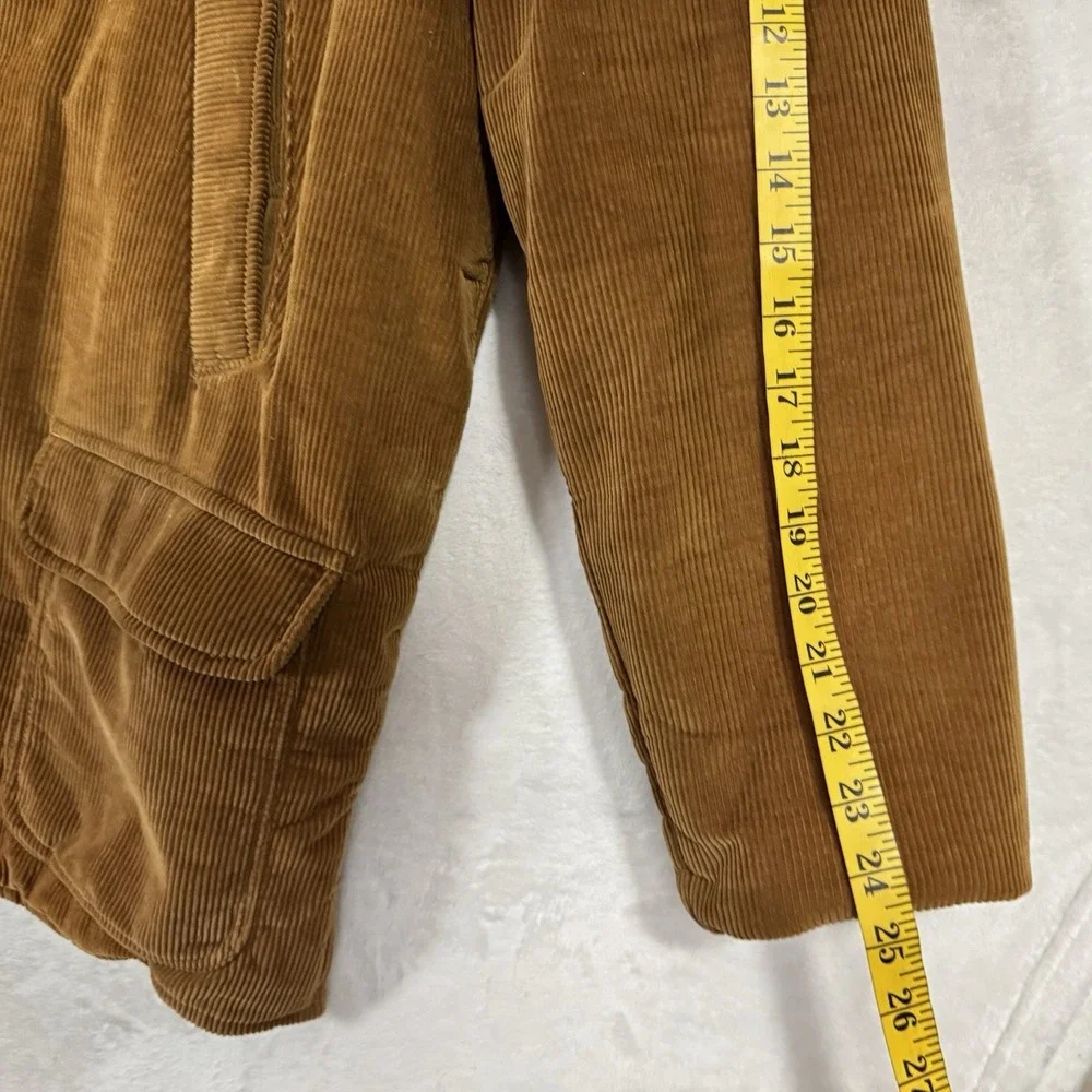 Vintage 70s Brown Corduroy Field Coat‎ XL Puff Quilted Lined Barn Utility Jacket